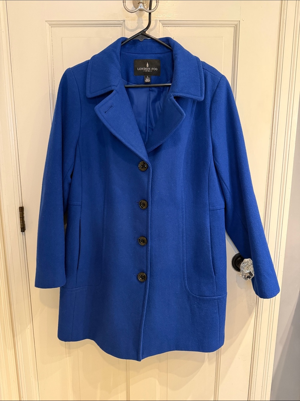 London Fog Bright Royal Blue Pea Coat